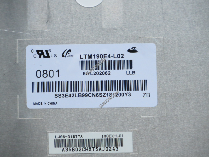 LTM190E4-L02 19.0" a-Si TFT-LCD Panel pro SAMSUNG used the rozhraní je a čip plug 