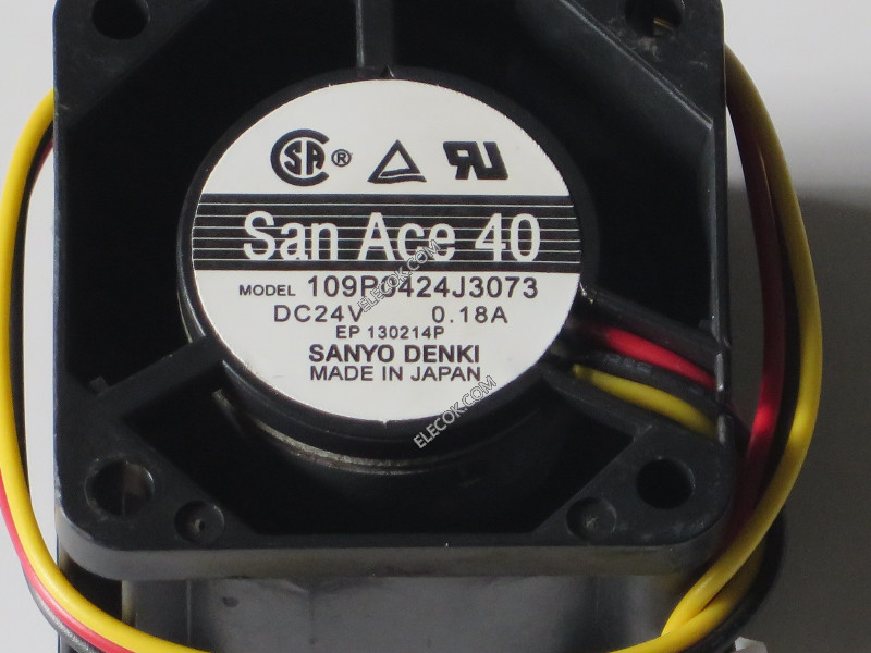 SANYO 109P0424J3073 24V 0,18A 3 vezetékek Cooling Fan Refurbished 