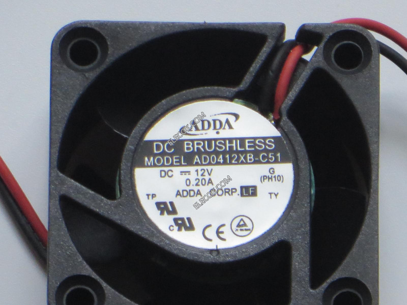 ADDA AD0412XB-C51 12V 0,2A 2wires Cooling Fan 