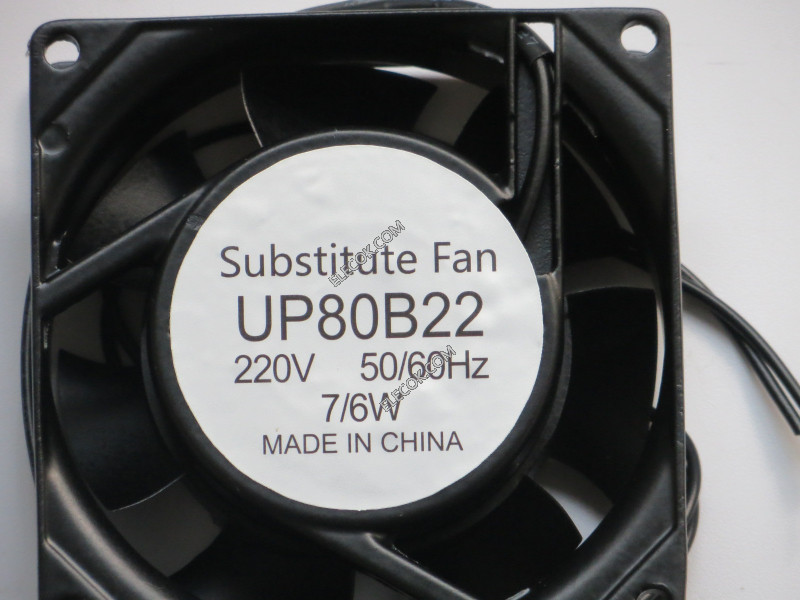 STYLE UP80B22 220V 50/60Hz 7/6W 2wires Cooling Fan, replacement