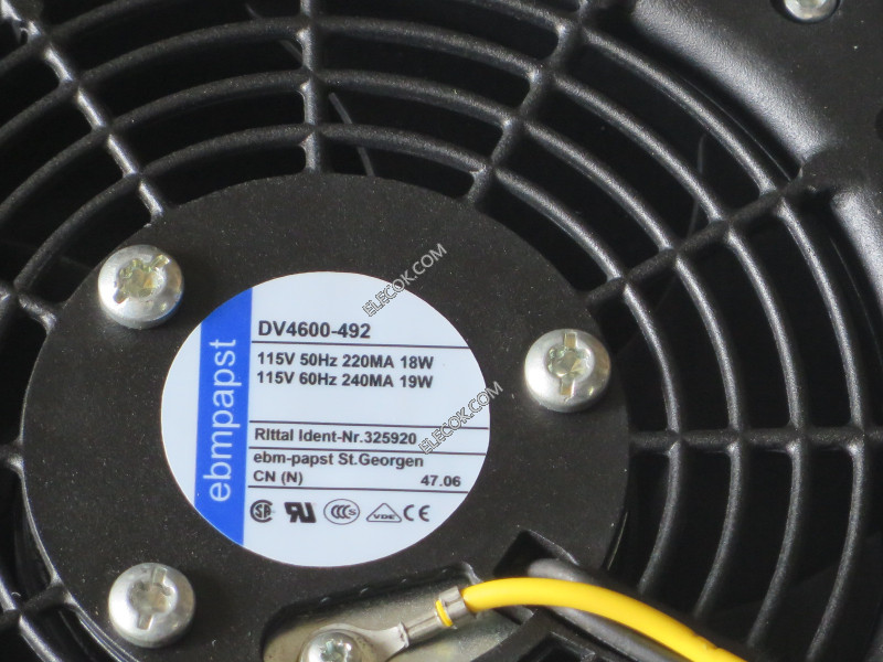 Ebmpapst DV4600-492 115V 18W Chlazení Fan 