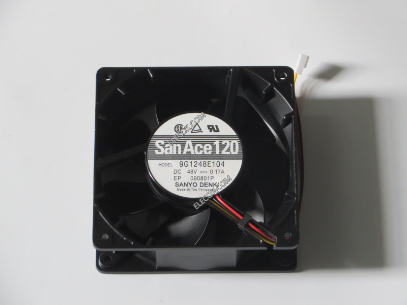 SANYO 9G1248E104 48V 0,17A 3 dráty Cooling Fan Refurbished 