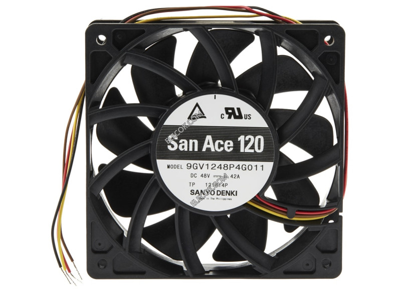 Sanyo 9GV1248P4G011 48V 0,42A 4wires Cooling Fan refurbished 
