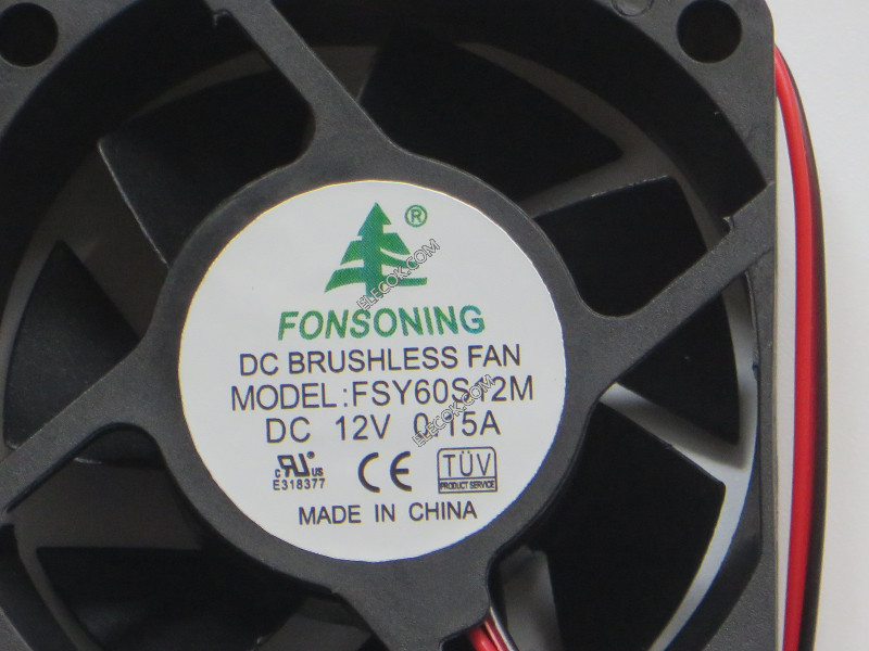 FONSONING FSY60S12M 12V 0,15A 2wires 60*60*25 mm Cooling Fan 
