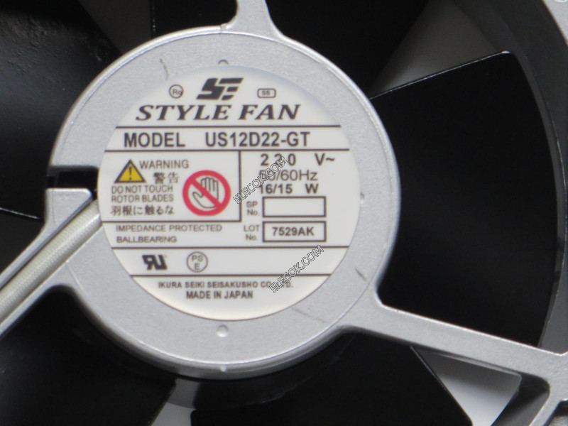 STYLE US12D22-GT 220V 16/15W Cooling Fan with Lead drát 