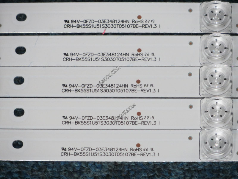 Hisense 1187275 CRH-BK55S1U51S3030T05107BE-REV1.3 LED Backlight Strips (5 Strips) Replace
