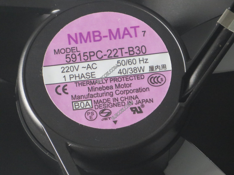 NMB 5915PC-22T-B30 220V 40/38W fan Refurbished 