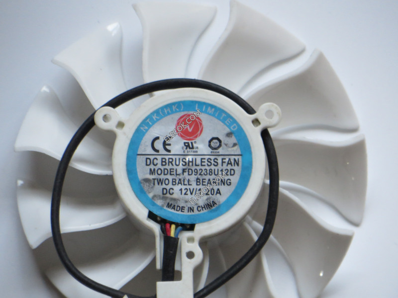 FIRSTD FD9238U12D 12V 1.20A 4wires Cooling Fan, 85mm(diameter) x 39mm(hole Distance), white
