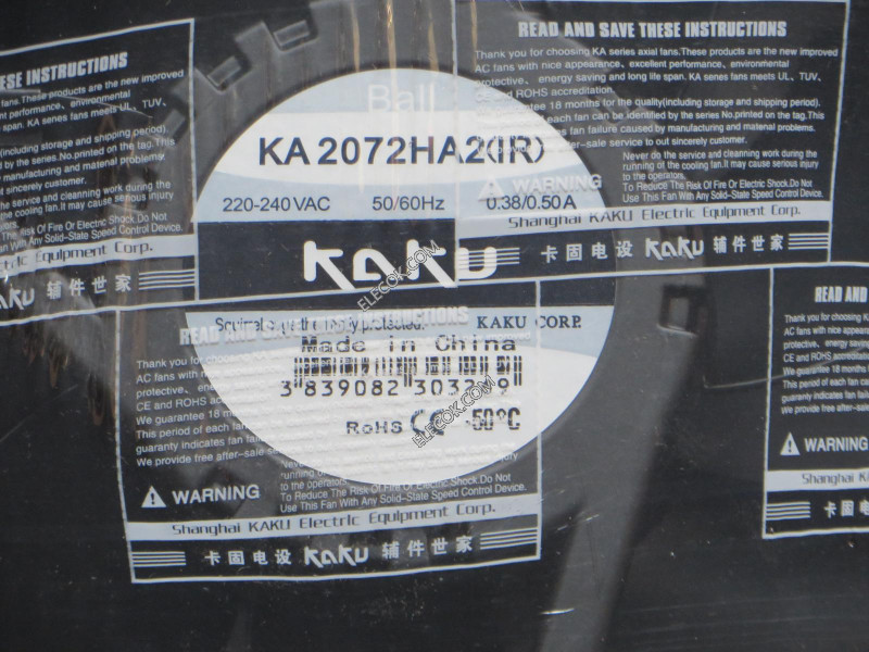 KAKU KA2072HA2(IR)220/240V 0,38/0,5A 55/56W Cooling Fan with huzal connnection 