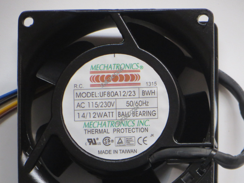 MECHATRONIC UF80A12/23 BWH  115/230V 14/12W 4wires cooling fan