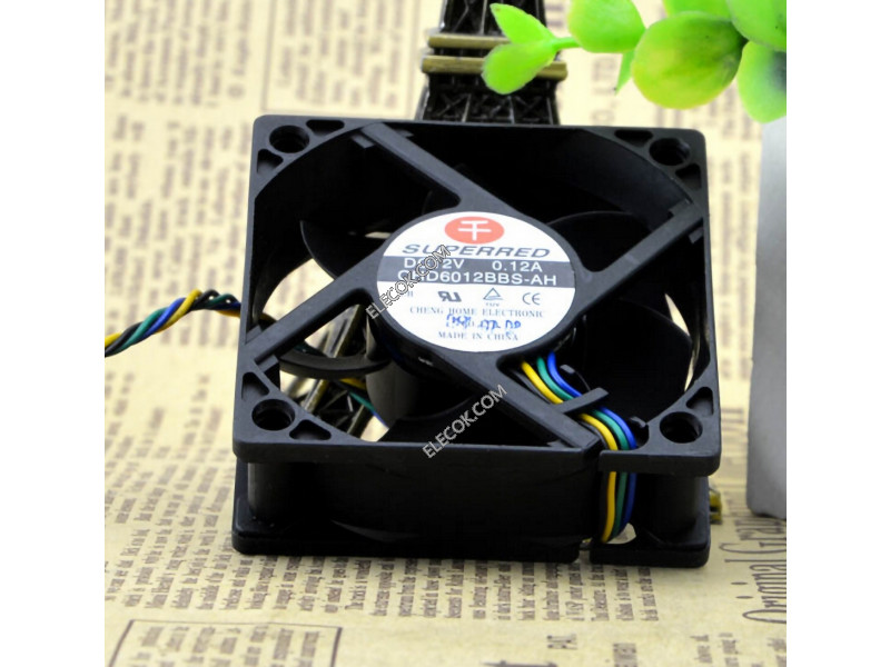 SUPERRED CHD6012BBS-AH 12V 0.12A 4wires cooling fan