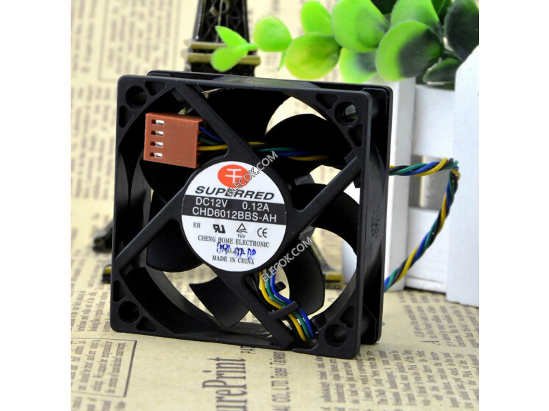 SUPERRED CHD6012BBS-AH 12V 0,12A 4wires cooling fan 