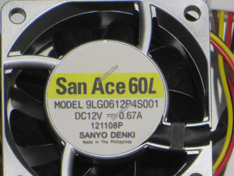 Sanyo 9LG0612P4S001 12V 670mA  4wires Cooling Fan