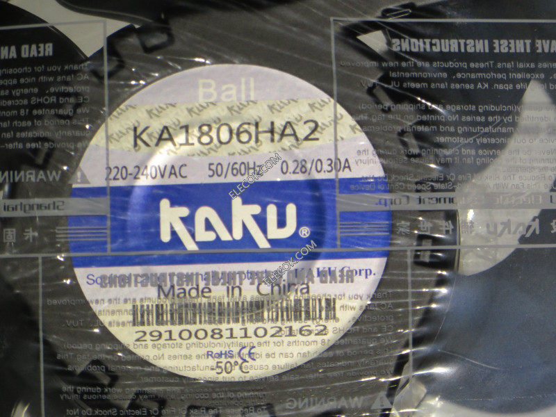 KAKU KA1806HA2 220/240V 0.28/0.3A Cooling Fan