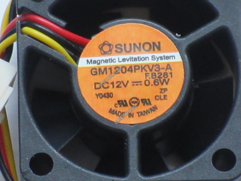 SUNON GM1204PKV3-A 12V 0.6W 3wires Cooling Fan with test speed function