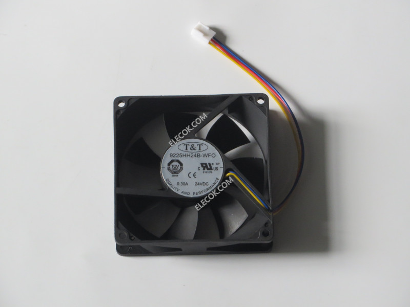 T&amp;T 9225HH24B-WFO 24V 0.30A 3wires Cooling Fan Used és Original 