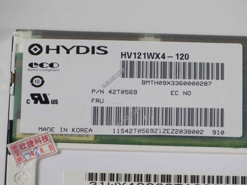 HV121WX4-120 12,1" a-Si TFT-LCD Panel számára BOE HYDIS 