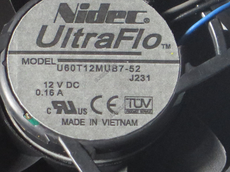 Nidec U60T12MUB7-52 12V 0,16A 3wires Chlazení Fan 