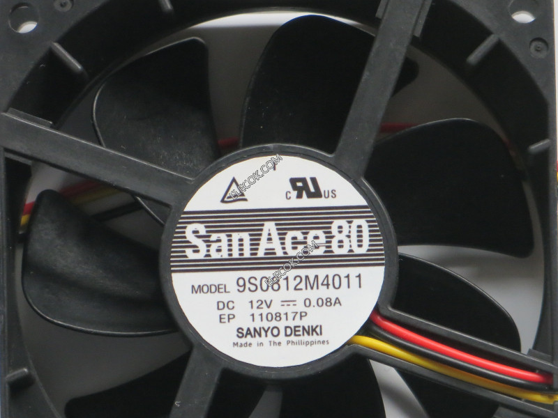Sanyo 9S0812M4011 12V 0,08A 3wires Cooling Fan 