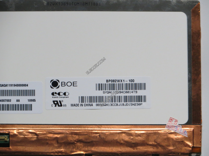 BP082WX1-100 8,2" a-Si TFT-LCD Panel számára BOE 