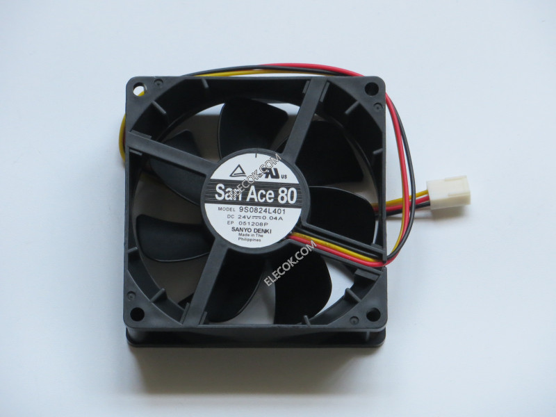 Sanyo 9S0824L401 24V 0,4A 3 wries Cooling Fan refurbished 
