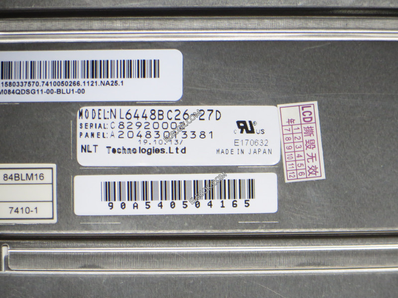 NL6448BC26-27D 8,4" a-Si TFT-LCD Panel pro NEC 