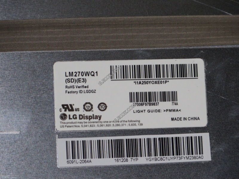 LM270WQ1-SDE3 27.0" a-Si TFT-LCD Panel számára LG Display 