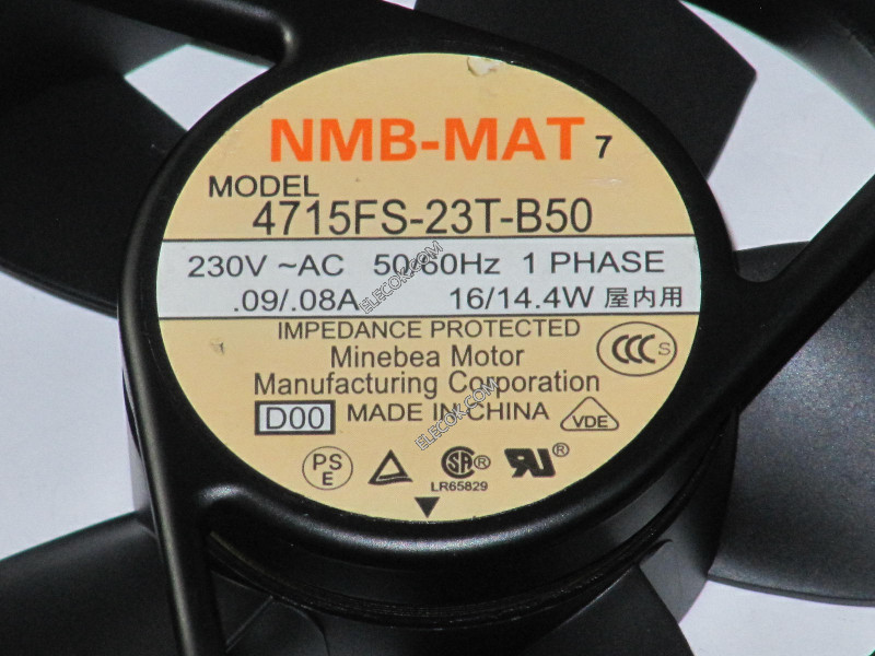 NMB 4715FS-23T-B50 230V 50/60Hz 0.09A/0.08A Motor AC Fan