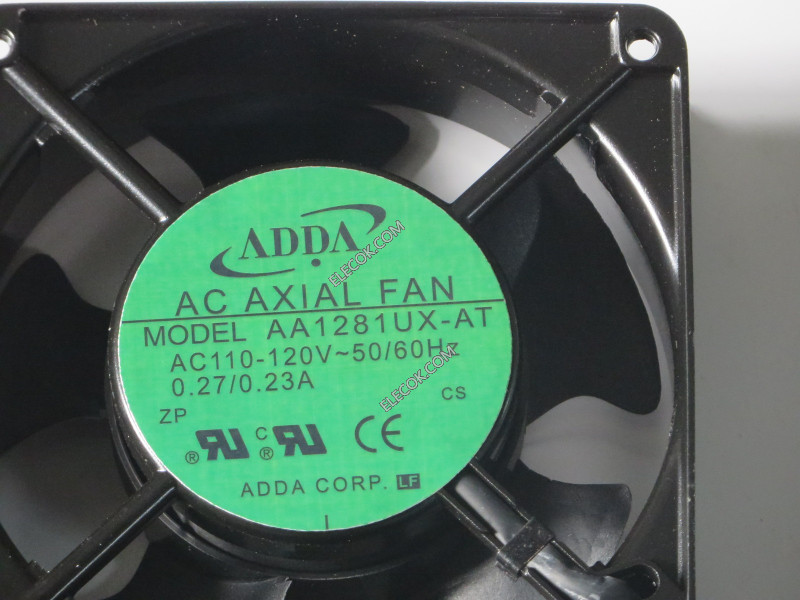 ADDA AA1281UX-AT-LF  110-120V  AC  50/60HZ 0.27/0.23A  Cooling Fan  with  socket connection  