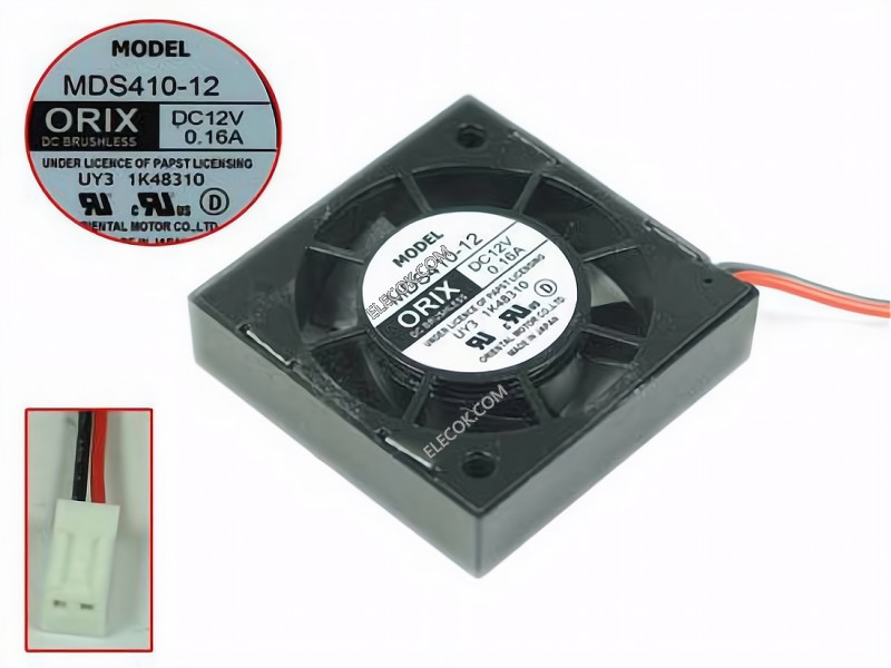 ORIX MDS410-12 12V 0.16A 2wires Cooling Fan