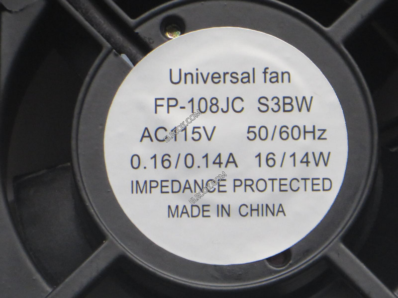 FP-108JC S3BW 115V 0,16/0,14A 16/14W 2wires chlazení fan replacement 