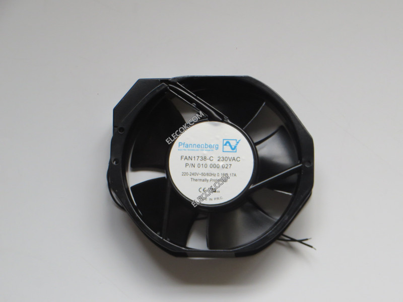 Pfannenberg FAN1738-C 220/240V 0.16/0.17A 2wires Cooling Fan without connector, Refurbished