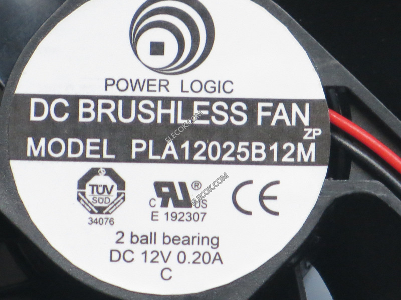 POWER LOGIC PLA12025B12M 12V 0.20A 2wires Cooling Fan