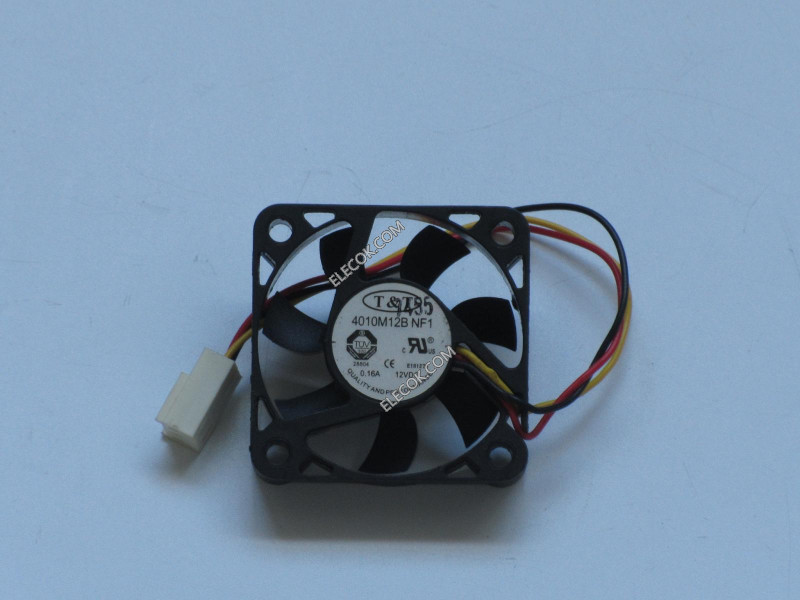 T&amp;T 4010M12B 12V 0.16A 3wires Cooling Fan