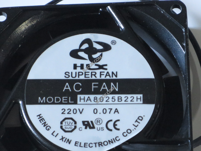 SUPER FAN HA8025B22H 220V 0,07A 2 dráty Cooling Fan 