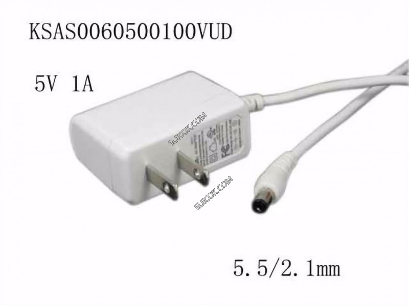 Ktec KSAS0060500100VUD AC Adapter 5V-12V 5V 1A, 5.5/2.1mm, US 2P,Used