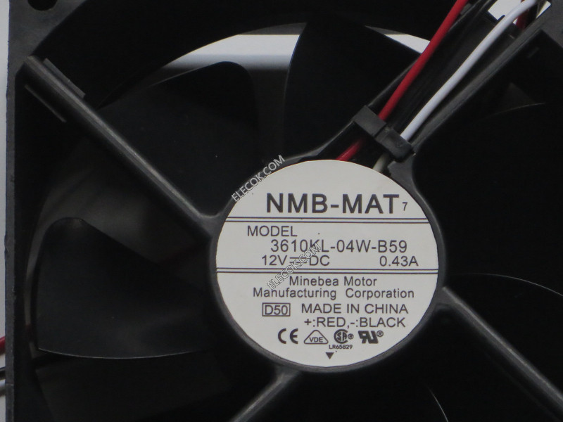 NMB 3610KL-04W-B59-D50 12V 0,43A 3wires Cooling Fan 