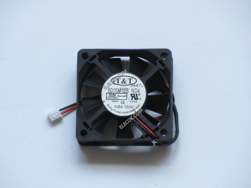 T&amp;T 6015M12S 12V 0.25A 2wires Cooling Fan