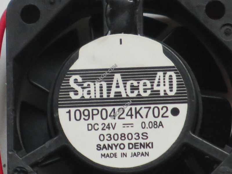Sanyo 109P0424K702 24V 0.08A 2wires Cooling Fan
