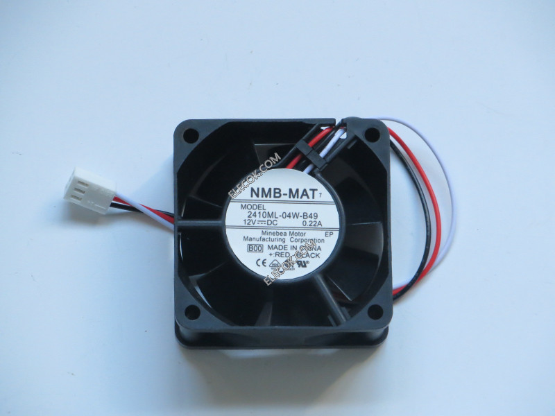NMB 2410ML-04W-B49 6025 6cm 12V 0,22A Three huzal velocimetry dual ball csapágy fan 