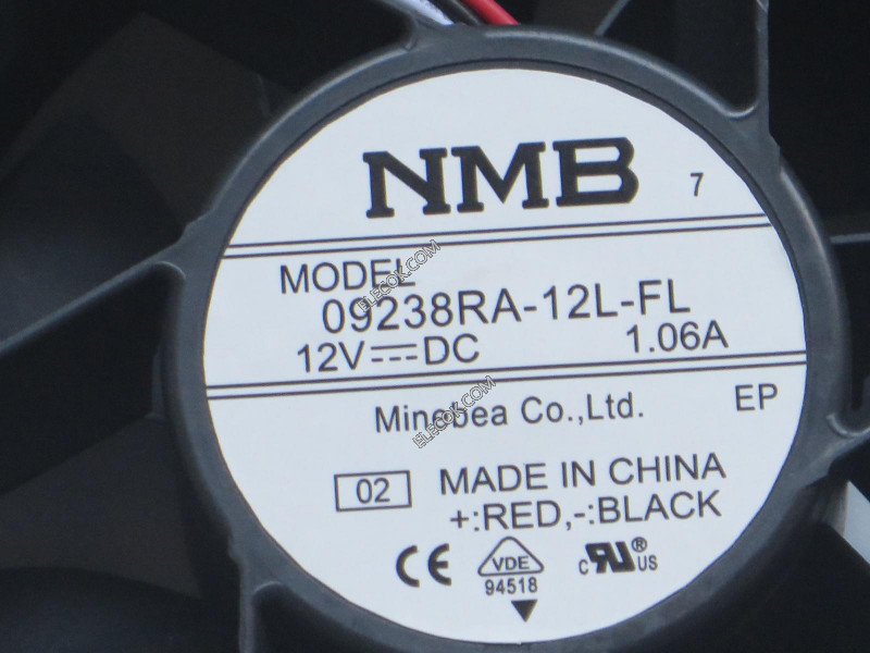 NMB 09238RA-12L-FL 12V 1,06A 3wires Cooling Fan 
