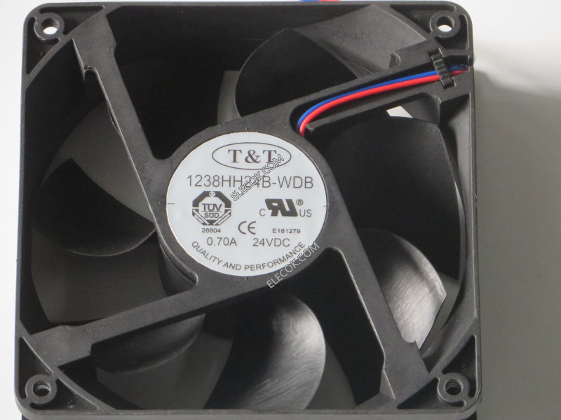 T&amp;T 1238HH24B-WDB 24V 0.70A 2 dráty Cooling Fan original refurbished 