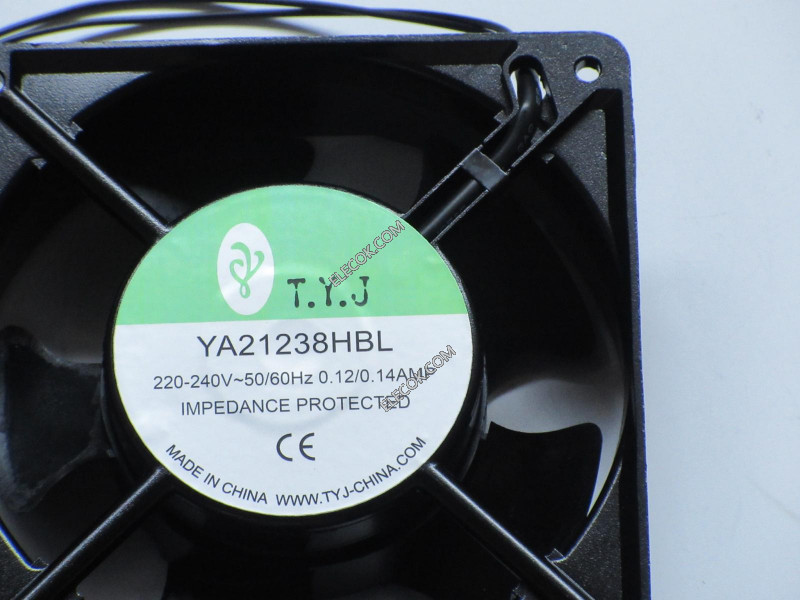 T.Y.J YA21238HBL 220/240V 0,12/0,14A 2 dráty Cooling Fan 