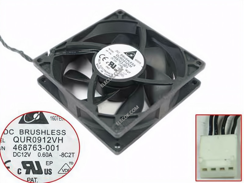 DELTA QUR0912VH 12V 0.60A 4wires cooling fan