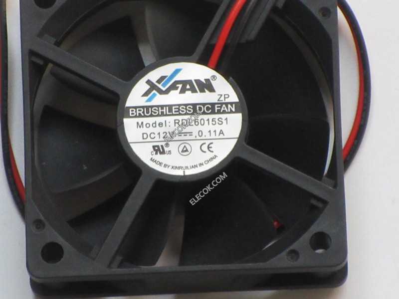 XFAN RDL6015S1 12V 0,11A 2 dráty Cooling Fan 