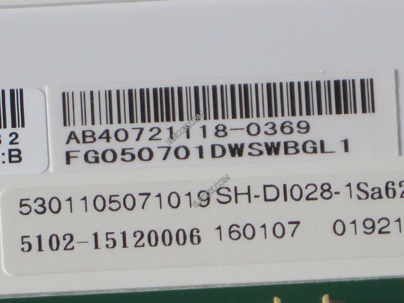 FG050701DWSWBGL1 5,7" a-Si TFT-LCD Panel számára Data Image 