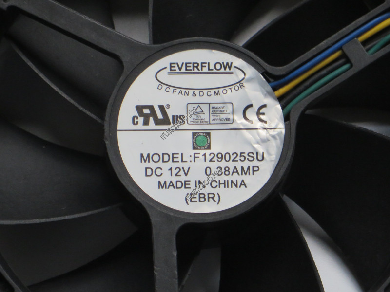 EVERFLOW F129025SU 12V 0,38A 4wires Cooling Fan with beépítési holes 