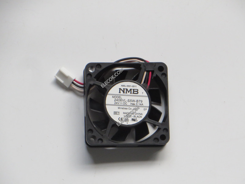 NMB 2406VL-S5W-B79 24V 0,14A 3wires cooling fan with white konektor used a original 