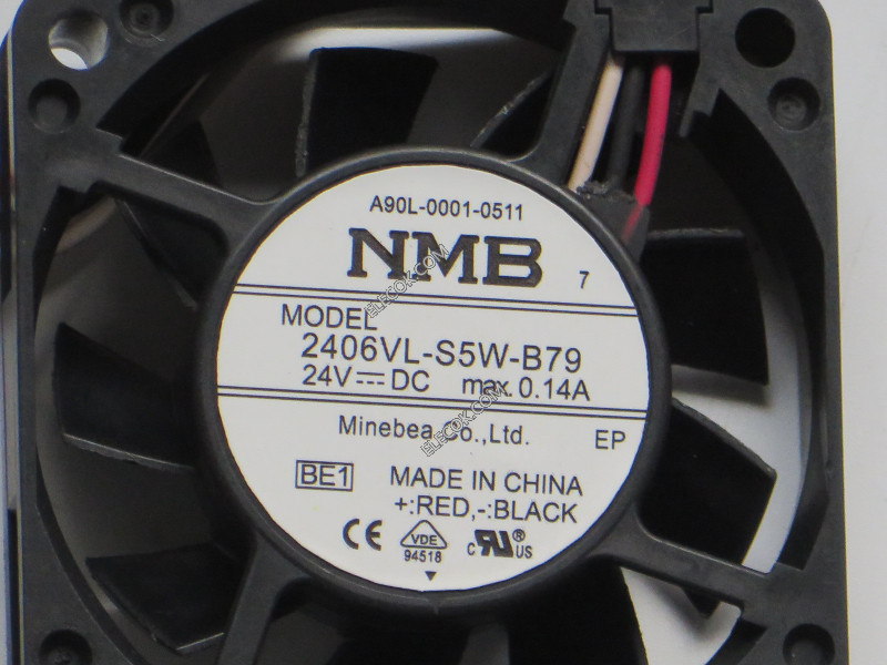 NMB 2406VL-S5W-B79 24V 0,14A 3wires cooling fan with white csatlakozó used és original 