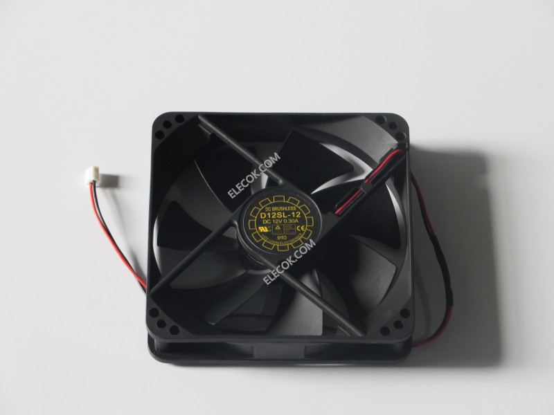 YATE LOON D12SL-12 12V 0.30A 2 vezetékek Cooling Fan 